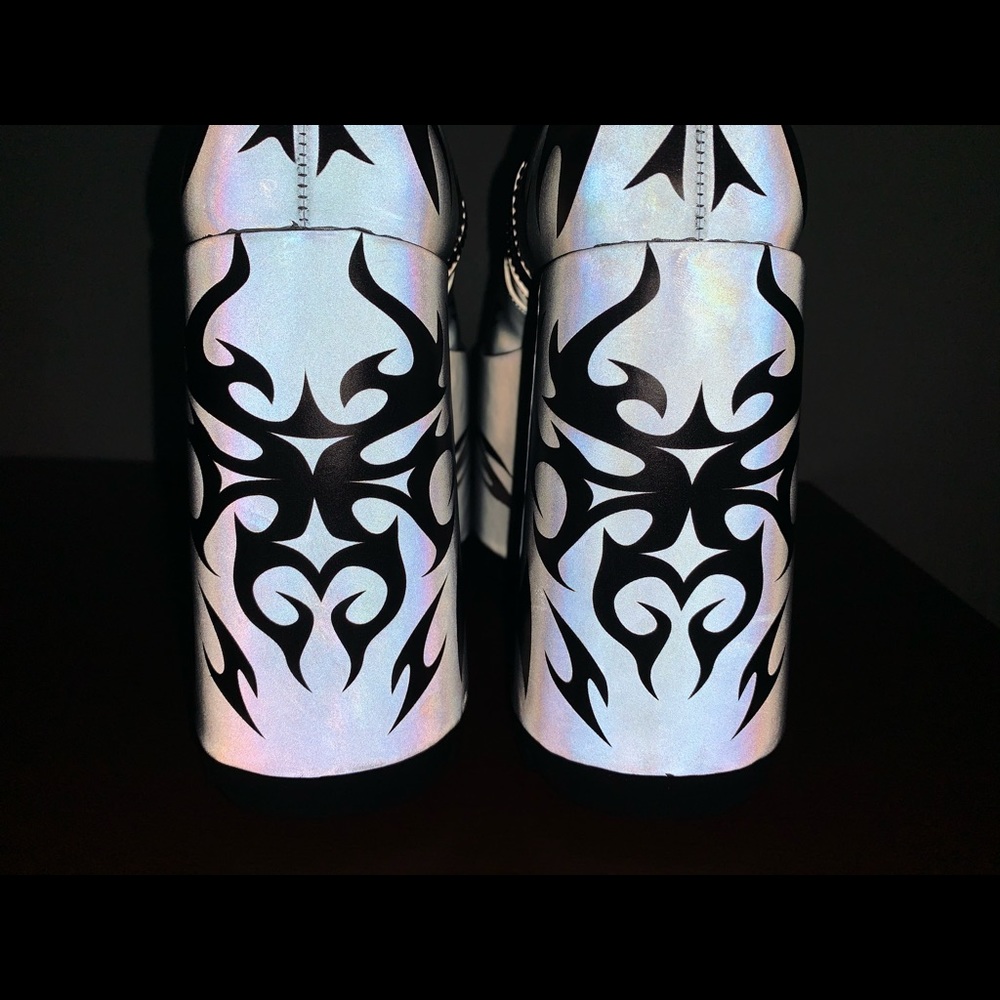 Sz10 Dolls Kill lighting boots reflective platform - Picture 9 of 16